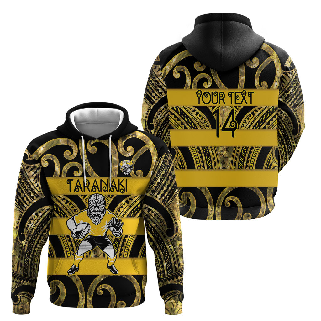 Taranaki Custom Rugby New Zealand Hoodie Aotearoa Maori Pukana Tiki Mascot