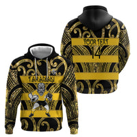 Taranaki Custom Rugby New Zealand Hoodie Aotearoa Maori Pukana Tiki Mascot