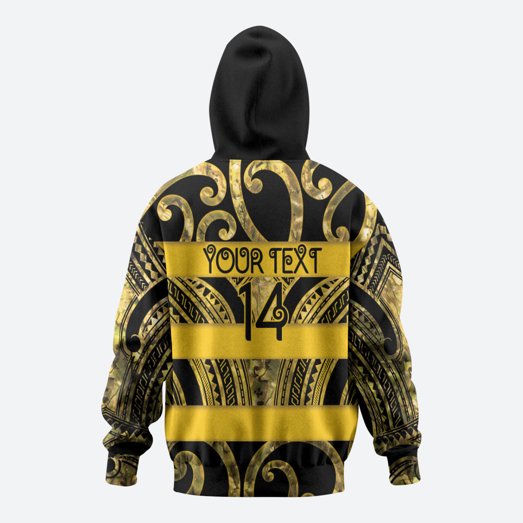 Taranaki Custom Rugby New Zealand Hoodie Aotearoa Maori Pukana Tiki Mascot