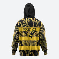 Taranaki Custom Rugby New Zealand Hoodie Aotearoa Maori Pukana Tiki Mascot