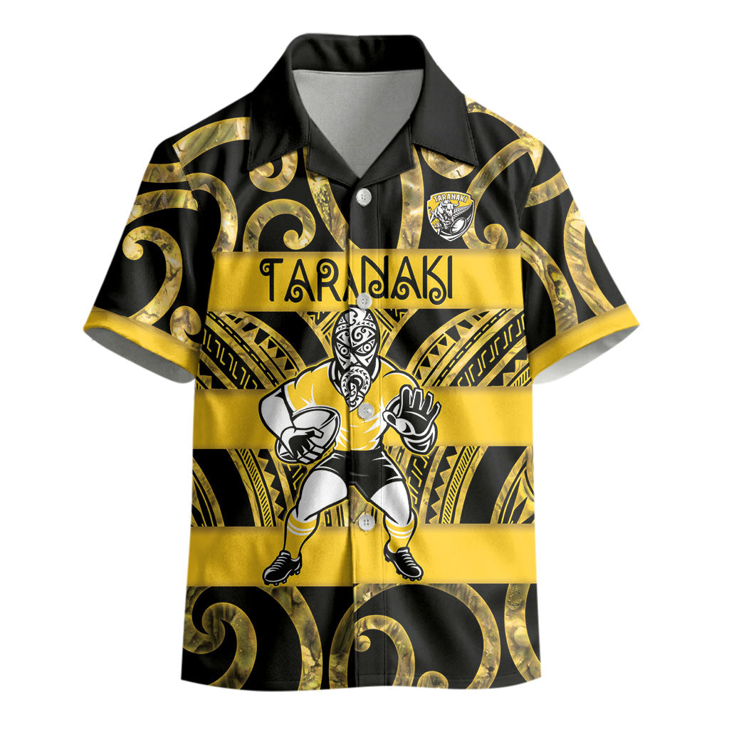 Taranaki Custom Rugby New Zealand Kid Hawaiian Shirt Aotearoa Maori Pukana Tiki Mascot