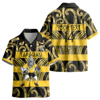 Taranaki Custom Rugby New Zealand Kid Hawaiian Shirt Aotearoa Maori Pukana Tiki Mascot