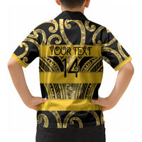 Taranaki Custom Rugby New Zealand Kid Hawaiian Shirt Aotearoa Maori Pukana Tiki Mascot