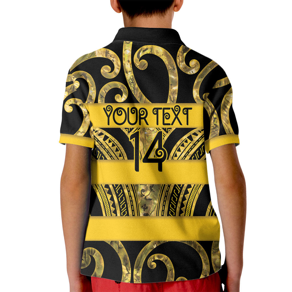 Taranaki Custom Rugby New Zealand Kid Polo Shirt Aotearoa Maori Pukana Tiki Mascot