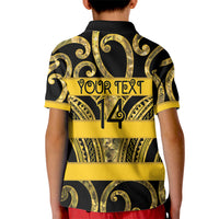 Taranaki Custom Rugby New Zealand Kid Polo Shirt Aotearoa Maori Pukana Tiki Mascot