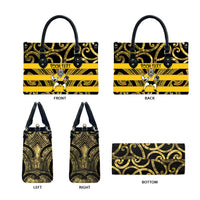 Taranaki Custom Rugby New Zealand Leather Bag Aotearoa Maori Pukana Tiki Mascot