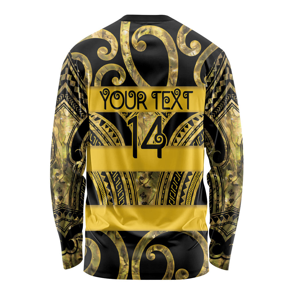 Taranaki Custom Rugby New Zealand Long Sleeve Shirt Aotearoa Maori Pukana Tiki Mascot