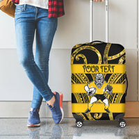 Taranaki Custom Rugby New Zealand Luggage Cover Aotearoa Maori Pukana Tiki Mascot
