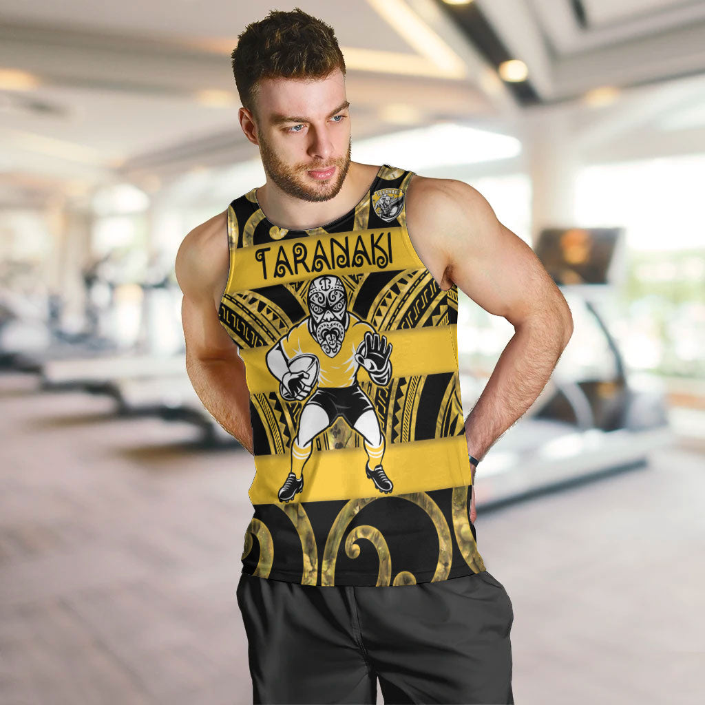 Taranaki Custom Rugby New Zealand Men Tank Top Aotearoa Maori Pukana Tiki Mascot