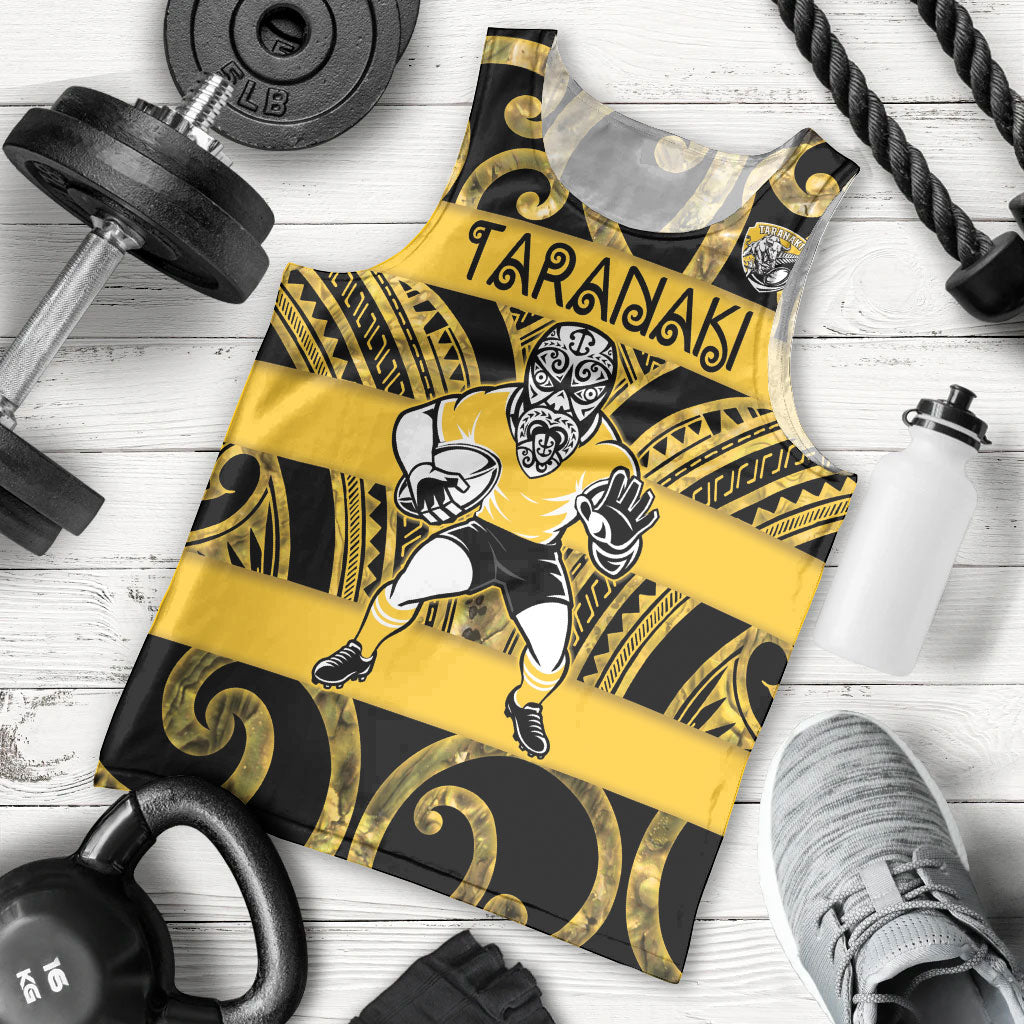 Taranaki Custom Rugby New Zealand Men Tank Top Aotearoa Maori Pukana Tiki Mascot