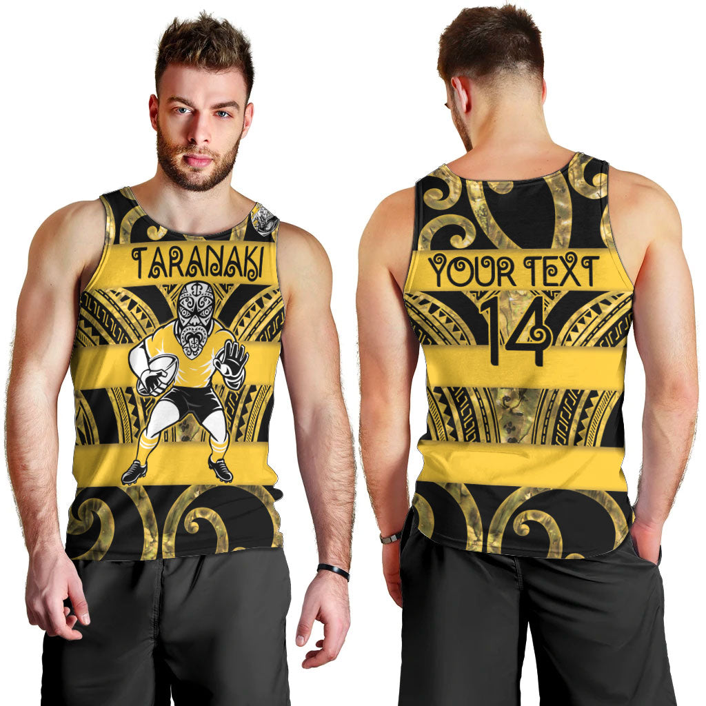 Taranaki Custom Rugby New Zealand Men Tank Top Aotearoa Maori Pukana Tiki Mascot