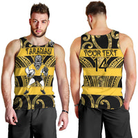 Taranaki Custom Rugby New Zealand Men Tank Top Aotearoa Maori Pukana Tiki Mascot