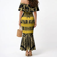 Taranaki Custom Rugby New Zealand Mermaid Dress Aotearoa Maori Pukana Tiki Mascot