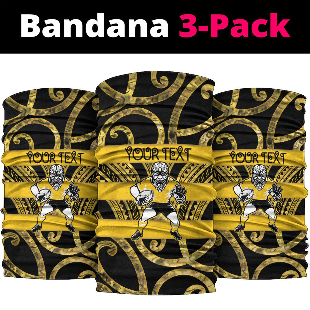 Taranaki Custom Rugby New Zealand Neck Gaiter Aotearoa Maori Pukana Tiki Mascot