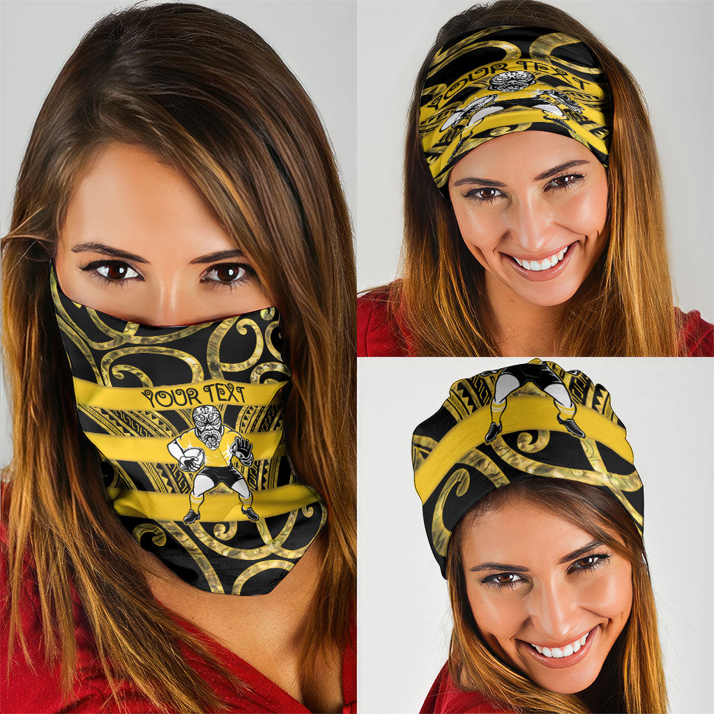 Taranaki Custom Rugby New Zealand Neck Gaiter Aotearoa Maori Pukana Tiki Mascot