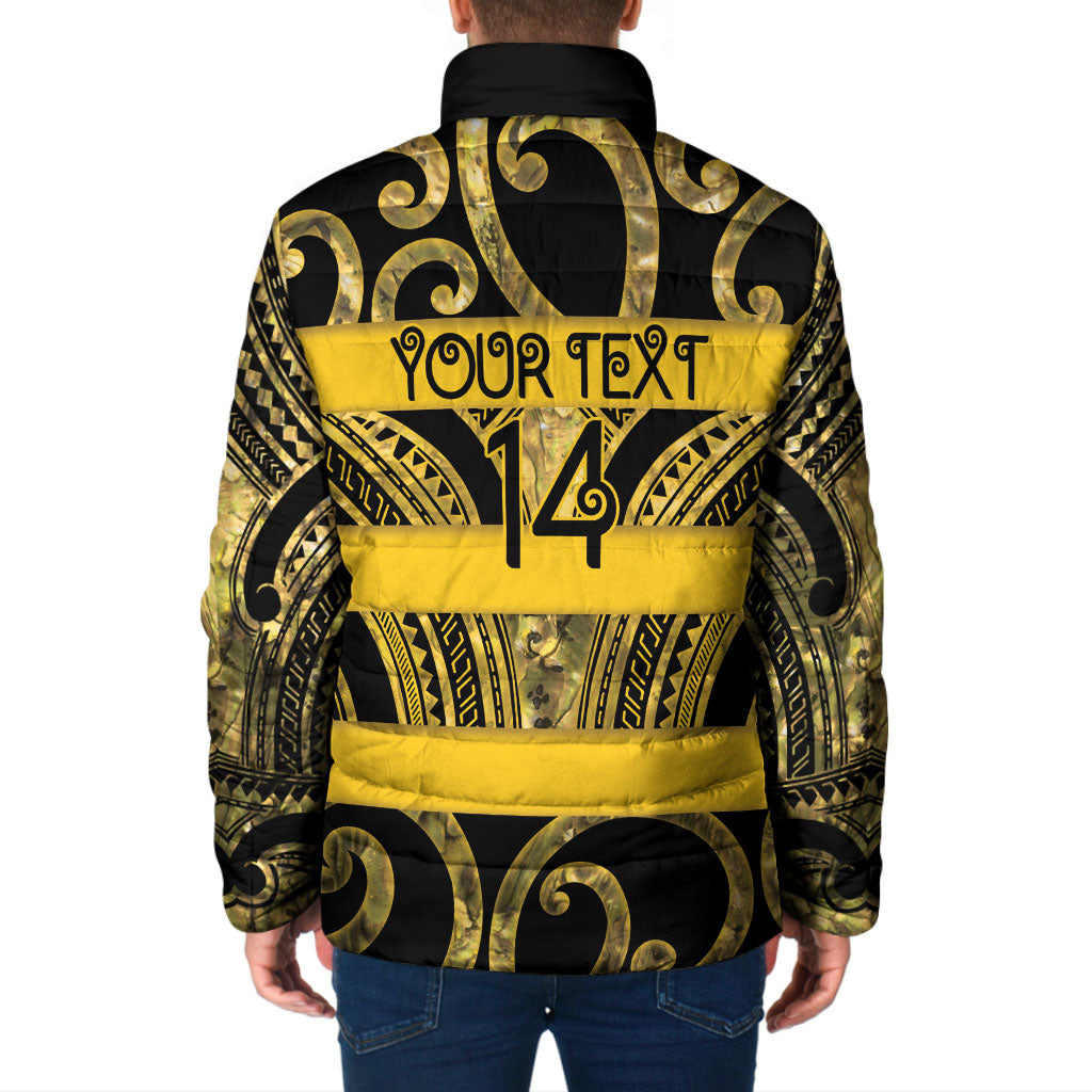 Taranaki Custom Rugby New Zealand Padded Jacket Aotearoa Maori Pukana Tiki Mascot