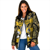 Taranaki Custom Rugby New Zealand Padded Jacket Aotearoa Maori Pukana Tiki Mascot