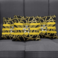 Taranaki Custom Rugby New Zealand Pillow Cover Aotearoa Maori Pukana Tiki Mascot