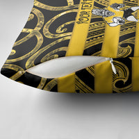 Taranaki Custom Rugby New Zealand Pillow Cover Aotearoa Maori Pukana Tiki Mascot