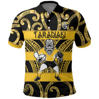 Taranaki Custom Rugby New Zealand Polo Shirt Aotearoa Maori Pukana Tiki Mascot