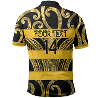 Taranaki Custom Rugby New Zealand Polo Shirt Aotearoa Maori Pukana Tiki Mascot