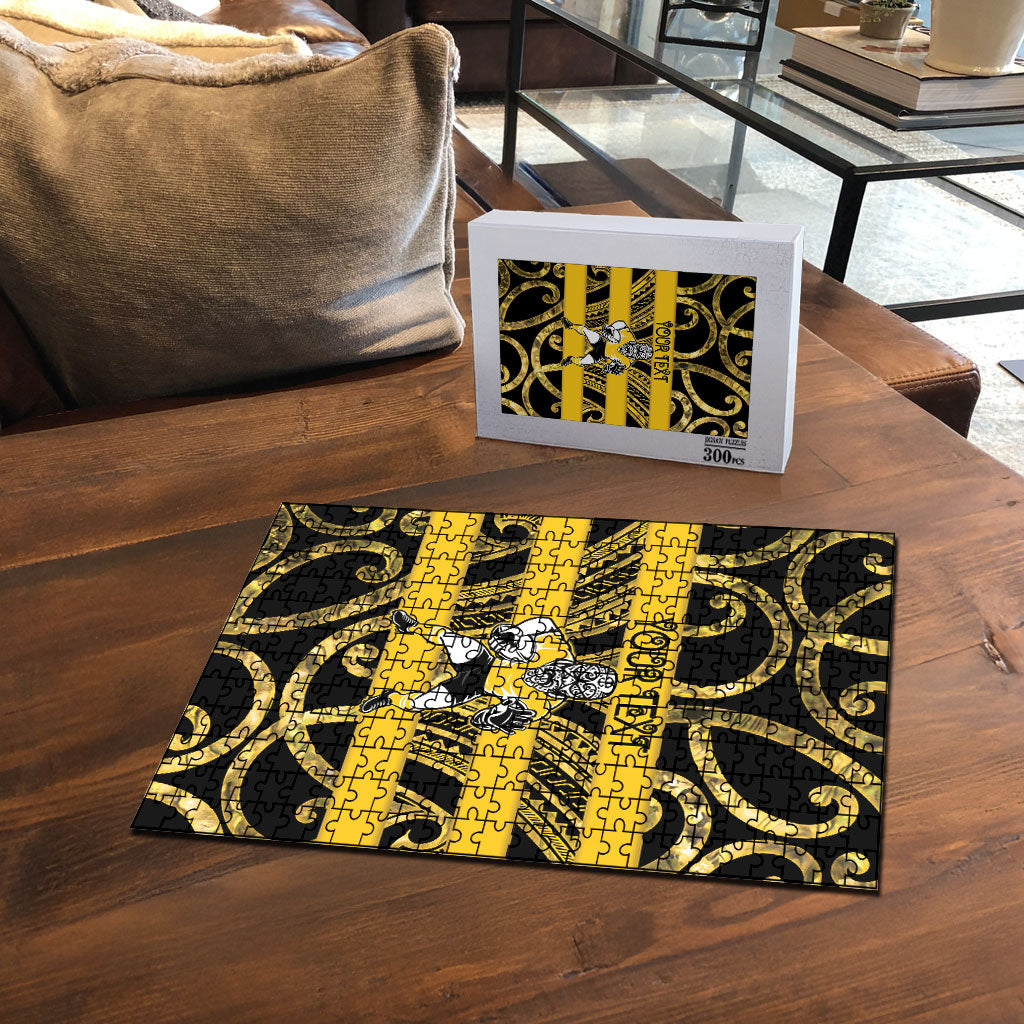 Taranaki Custom Rugby New Zealand Puzzle Aotearoa Maori Pukana Tiki Mascot