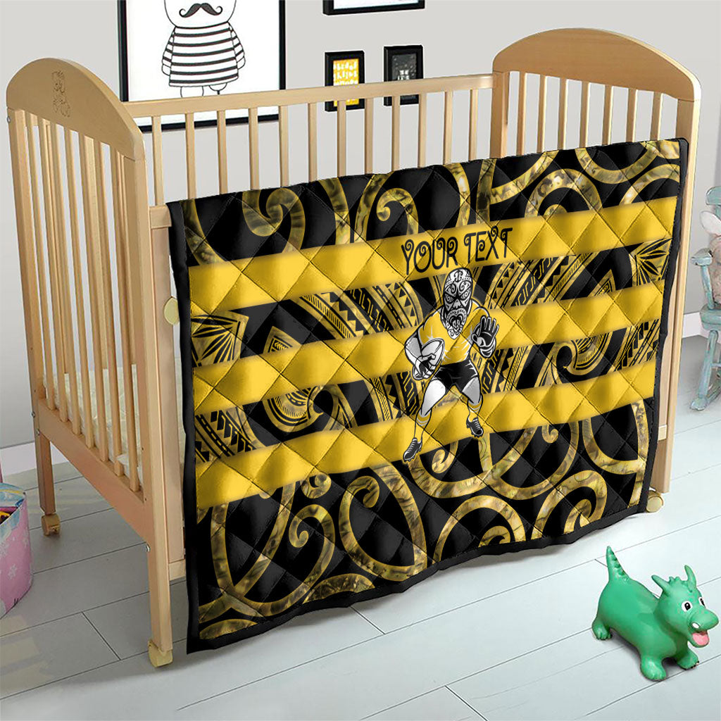 Taranaki Custom Rugby New Zealand Quilt Aotearoa Maori Pukana Tiki Mascot