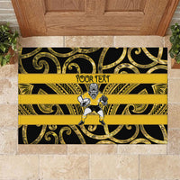 Taranaki Custom Rugby New Zealand Rubber Doormat Aotearoa Maori Pukana Tiki Mascot