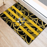 Taranaki Custom Rugby New Zealand Rubber Doormat Aotearoa Maori Pukana Tiki Mascot