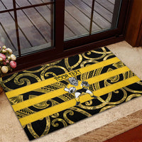 Taranaki Custom Rugby New Zealand Rubber Doormat Aotearoa Maori Pukana Tiki Mascot