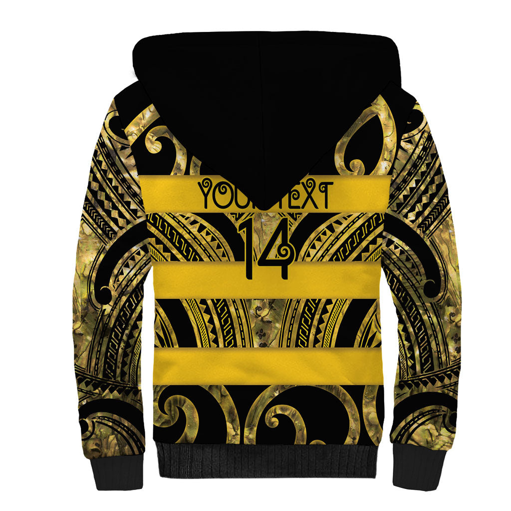 Taranaki Custom Rugby New Zealand Sherpa Hoodie Aotearoa Maori Pukana Tiki Mascot