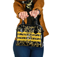 Taranaki Custom Rugby New Zealand Shoulder Handbag Aotearoa Maori Pukana Tiki Mascot
