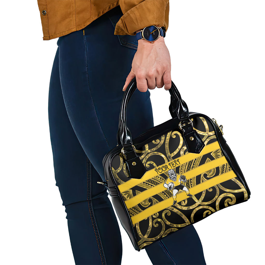 Taranaki Custom Rugby New Zealand Shoulder Handbag Aotearoa Maori Pukana Tiki Mascot