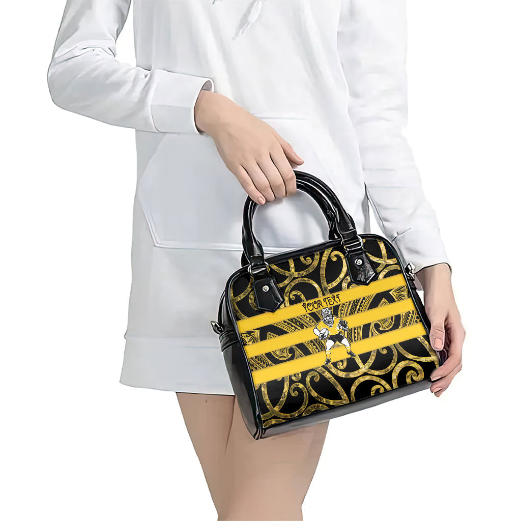 Taranaki Custom Rugby New Zealand Shoulder Handbag Aotearoa Maori Pukana Tiki Mascot