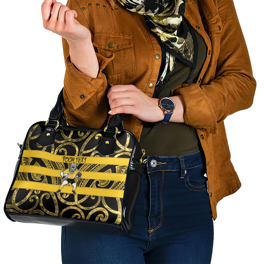 Taranaki Custom Rugby New Zealand Shoulder Handbag Aotearoa Maori Pukana Tiki Mascot