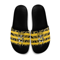 Taranaki Custom Rugby New Zealand Slide Sandals Aotearoa Maori Pukana Tiki Mascot