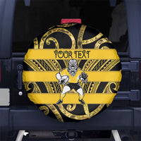 Taranaki Custom Rugby New Zealand Spare Tire Cover Aotearoa Maori Pukana Tiki Mascot