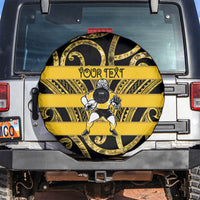 Taranaki Custom Rugby New Zealand Spare Tire Cover Aotearoa Maori Pukana Tiki Mascot
