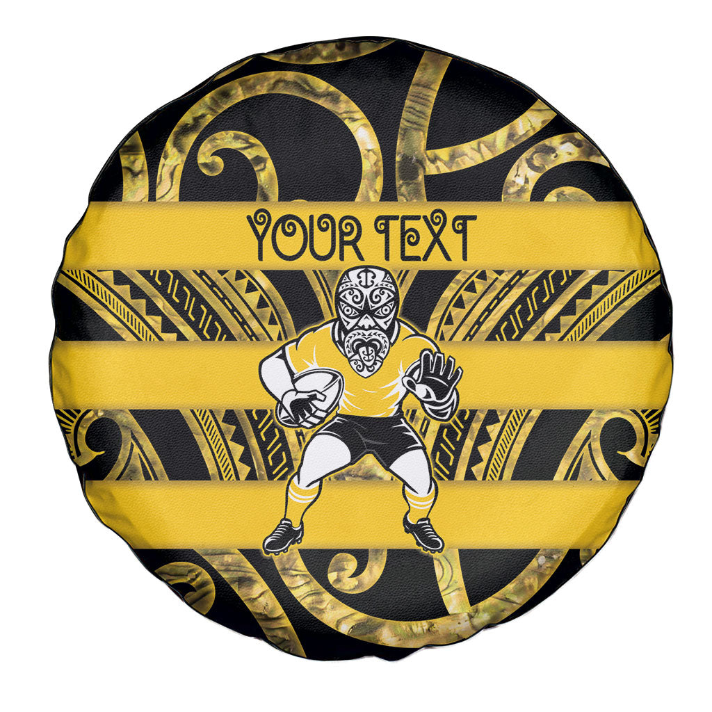 Taranaki Custom Rugby New Zealand Spare Tire Cover Aotearoa Maori Pukana Tiki Mascot