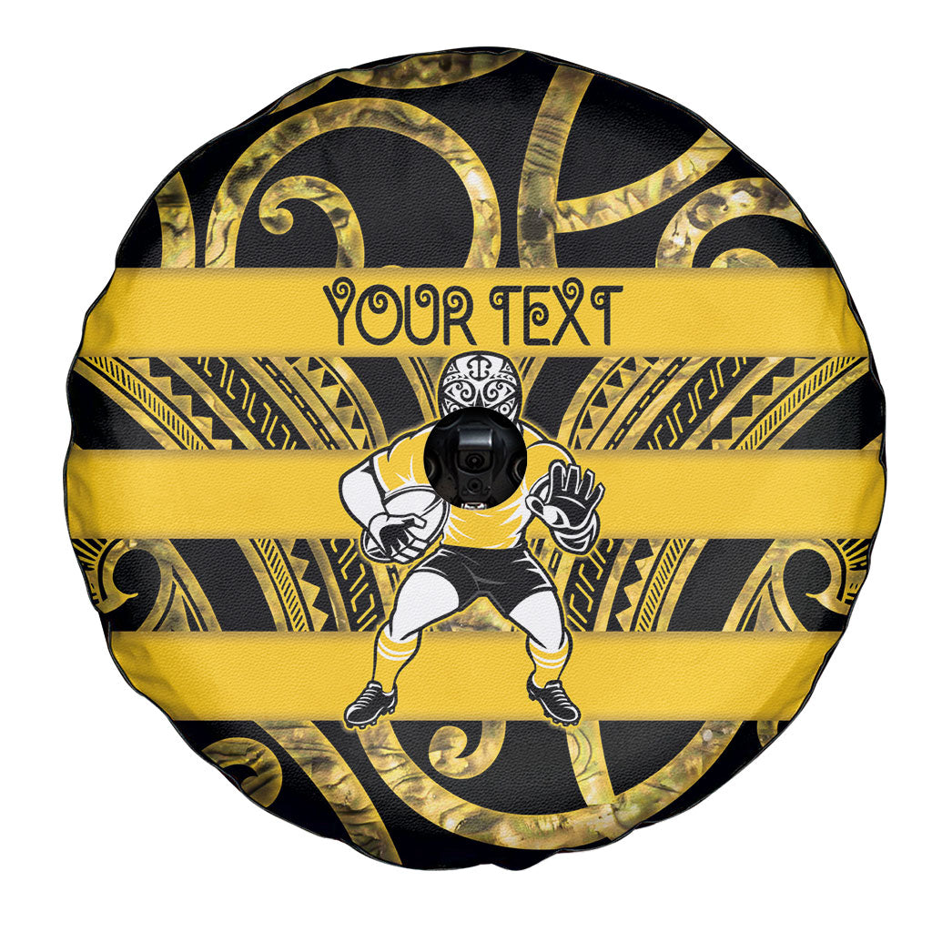 Taranaki Custom Rugby New Zealand Spare Tire Cover Aotearoa Maori Pukana Tiki Mascot