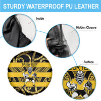 Taranaki Custom Rugby New Zealand Spare Tire Cover Aotearoa Maori Pukana Tiki Mascot