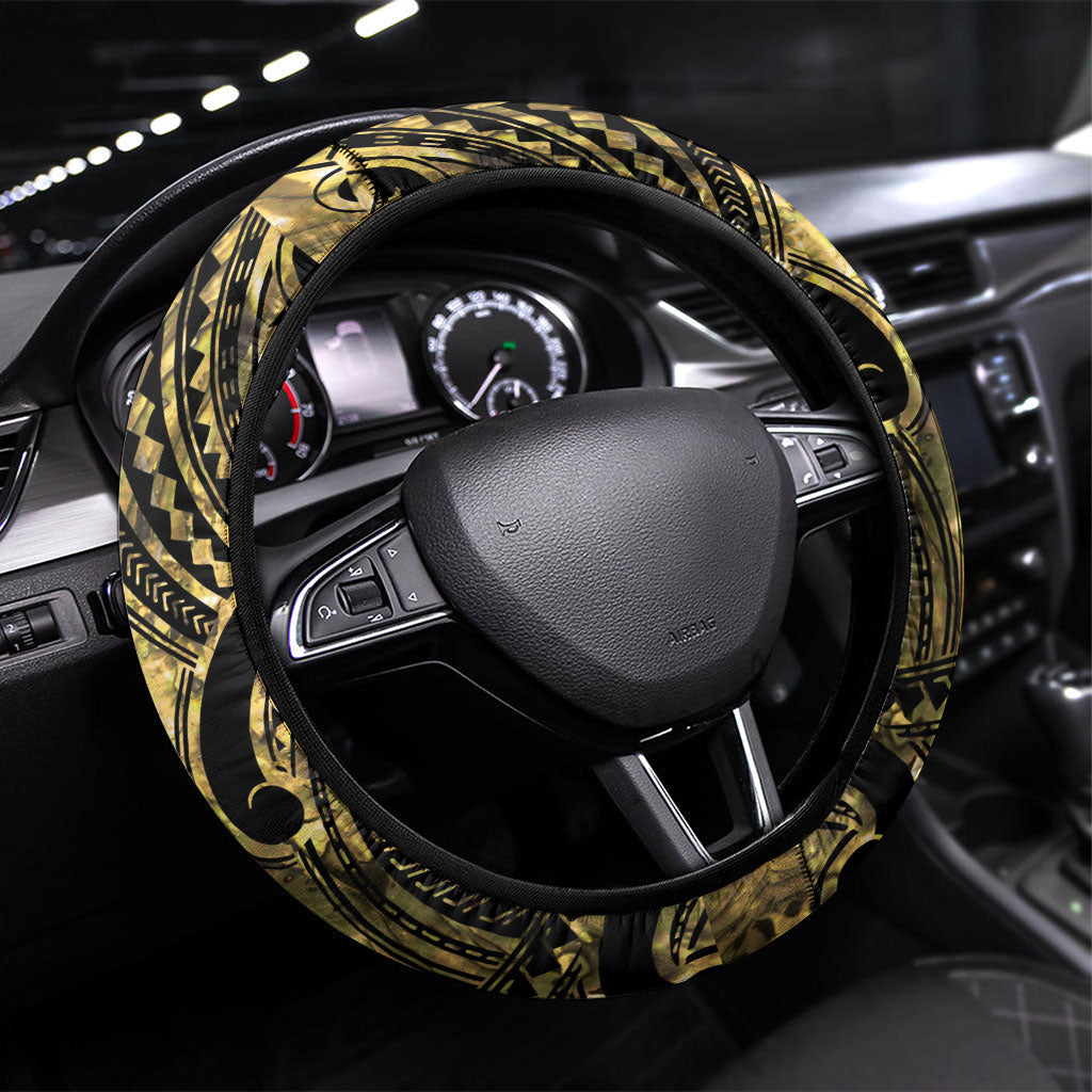 Taranaki Rugby New Zealand Steering Wheel Cover Aotearoa Maori Pukana Tiki Mascot