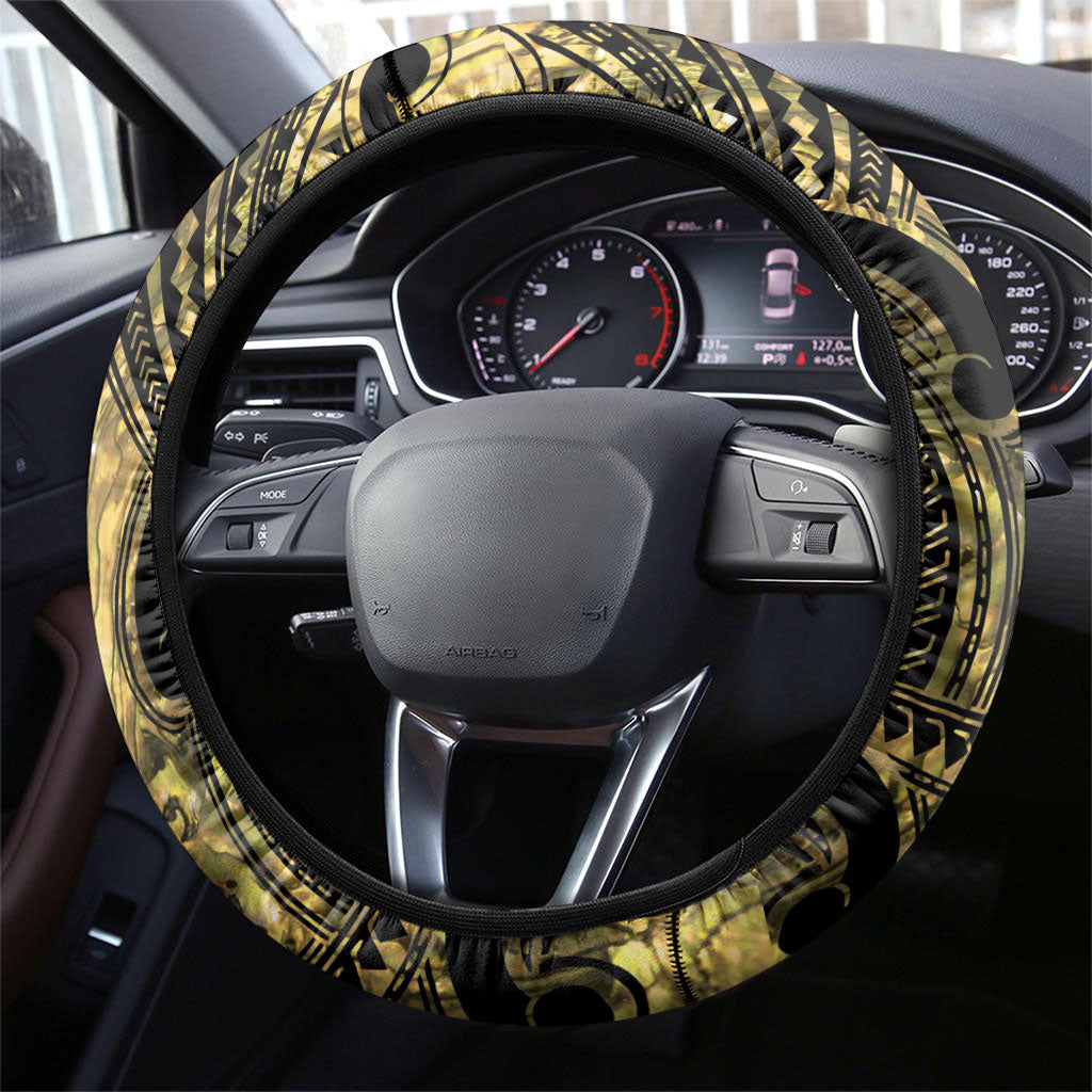Taranaki Rugby New Zealand Steering Wheel Cover Aotearoa Maori Pukana Tiki Mascot