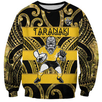 Taranaki Custom Rugby New Zealand Sweatshirt Aotearoa Maori Pukana Tiki Mascot