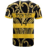 Taranaki Custom Rugby New Zealand T Shirt Aotearoa Maori Pukana Tiki Mascot
