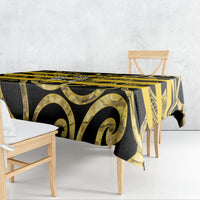 Taranaki Custom Rugby New Zealand Tablecloth Aotearoa Maori Pukana Tiki Mascot