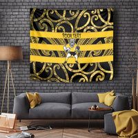 Taranaki Custom Rugby New Zealand Tapestry Aotearoa Maori Pukana Tiki Mascot