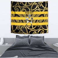 Taranaki Custom Rugby New Zealand Tapestry Aotearoa Maori Pukana Tiki Mascot