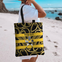 Taranaki Custom Rugby New Zealand Tote Bag Aotearoa Maori Pukana Tiki Mascot