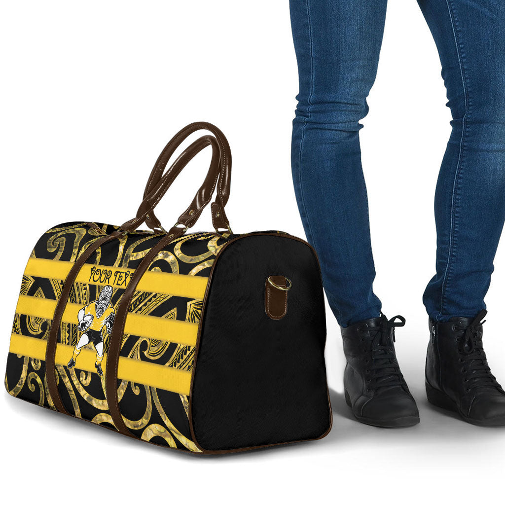 Taranaki Custom Rugby New Zealand Travel Bag Aotearoa Maori Pukana Tiki Mascot